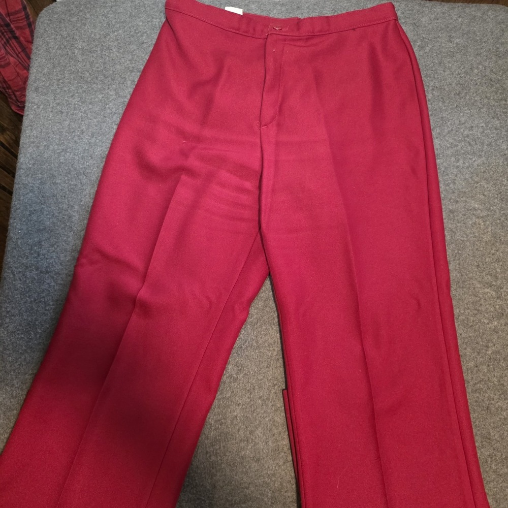 Vintage jc Penney Made In Usa Red Pleated Dress Pants Womns 18 Petite F2